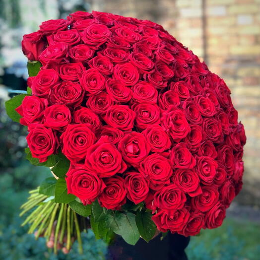 100 red roses bouquet