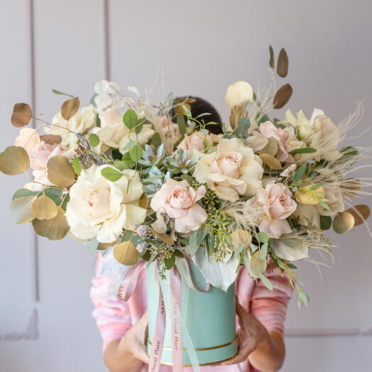 Цветочная коробка "Тиффани Золото"