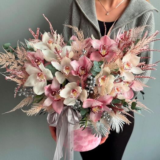 Зимняя Коробочка с Орхидеями