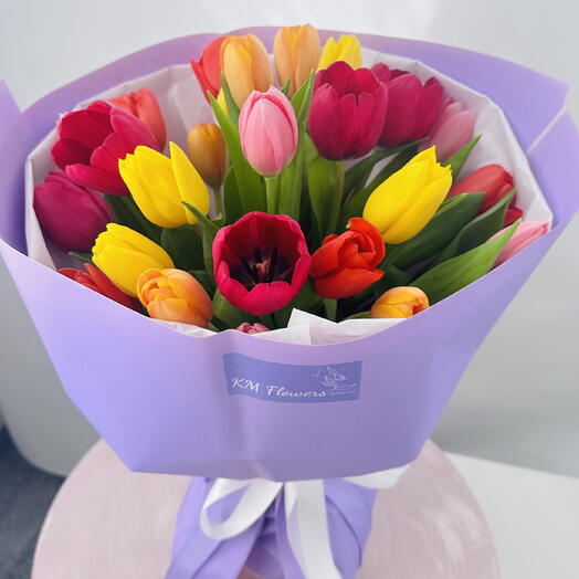 Wiosenne kolorowe tulipany