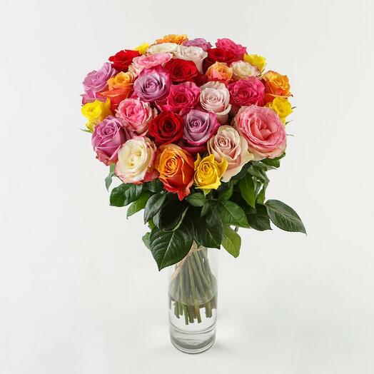 31 multicolored roses