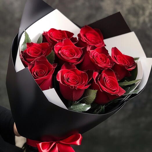 10 Red roses bouquet