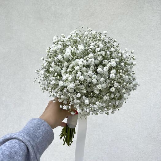 Свадебный букет с гипсофилы