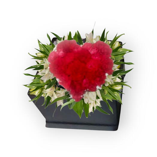Flowers in a box, Loving heart