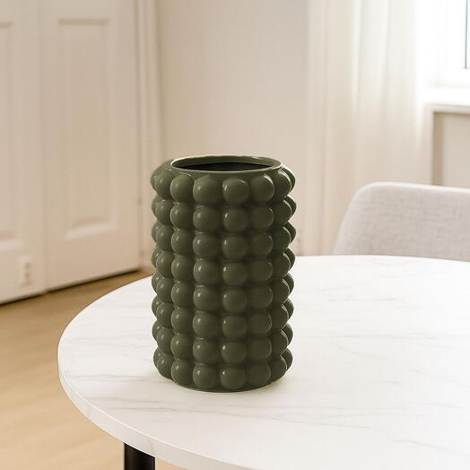 Olive ceramic vase