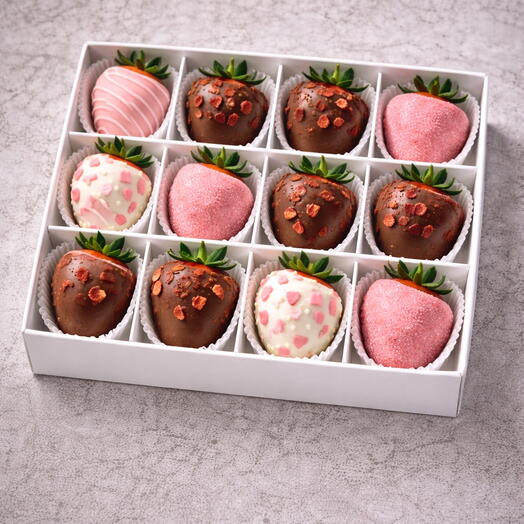 Chocolate Strawberries Box – 12 pcs