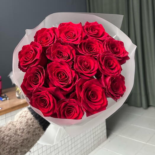 Bouquet di 15 rose rosse