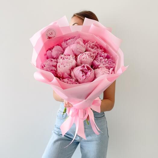Pink Peonies bouquet 11 pcs