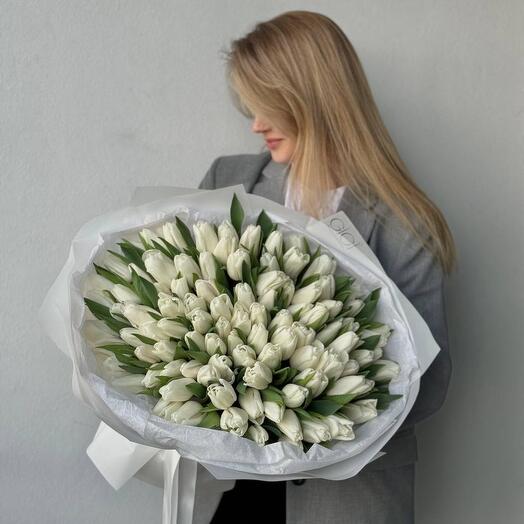 100 White Tulips