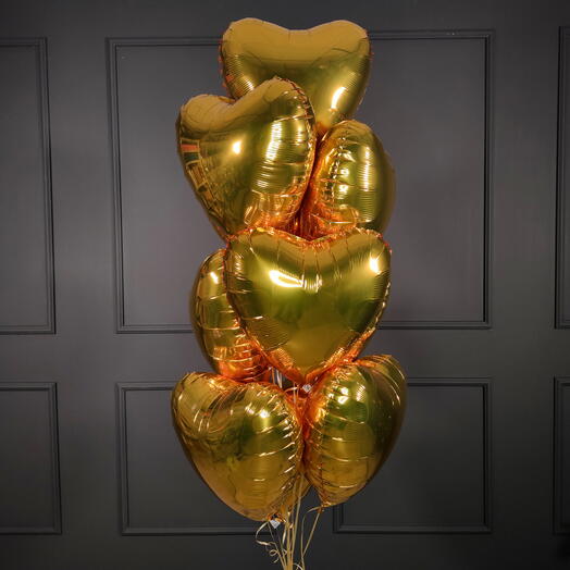 Золотые фольгированные шары (набор 9шт.)