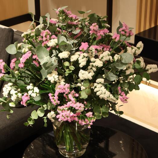 Bouquet "Limonium with eucaliptus"