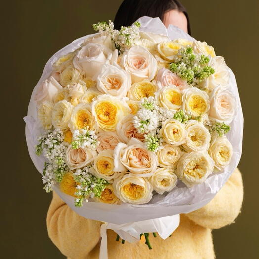 Букет цветов «Лимонный тарт»