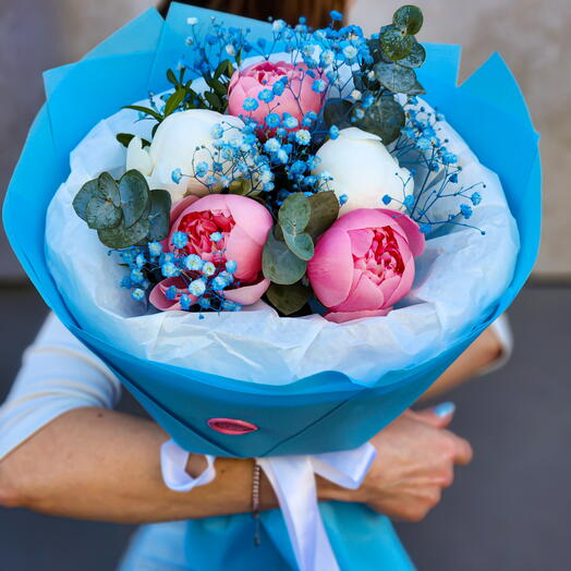 Blue Whisper Peony Bouquet