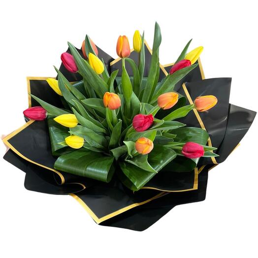 Ramo de 18 tulipanes black