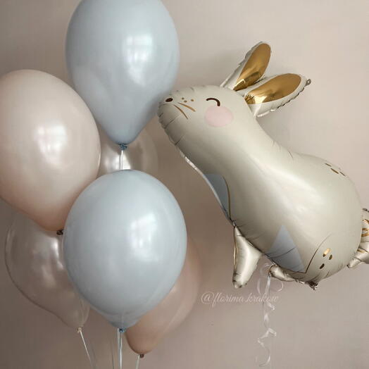 Bukiet balonowy 6 szt+ krolik