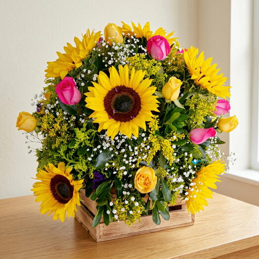 Girasoles rosas mezcladas