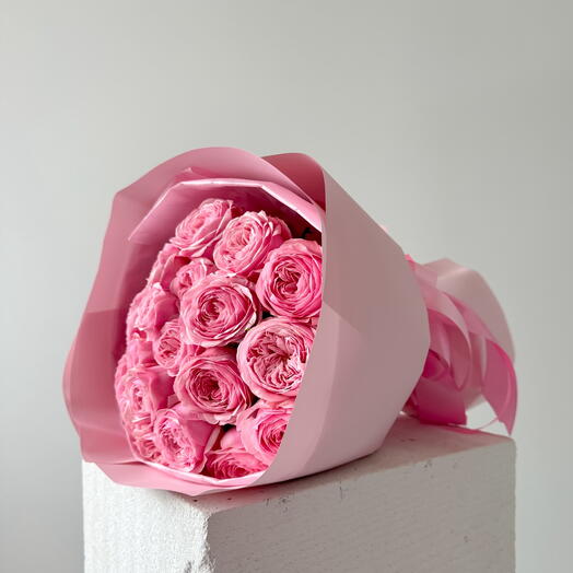 Peony roses bouquet 17pcs