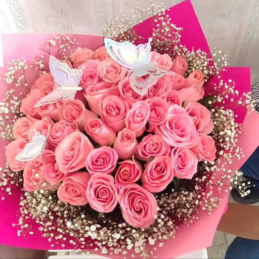 Ramo de 50 Rosas rosadas