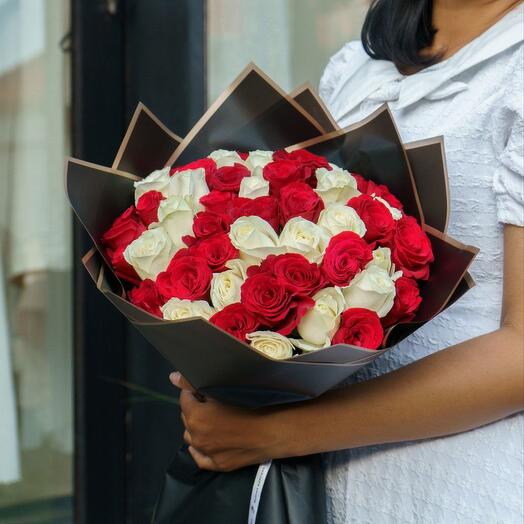 51 Red and White roses