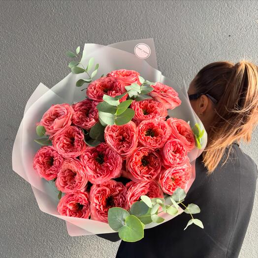 Bouquet of roses 21 psc in bag