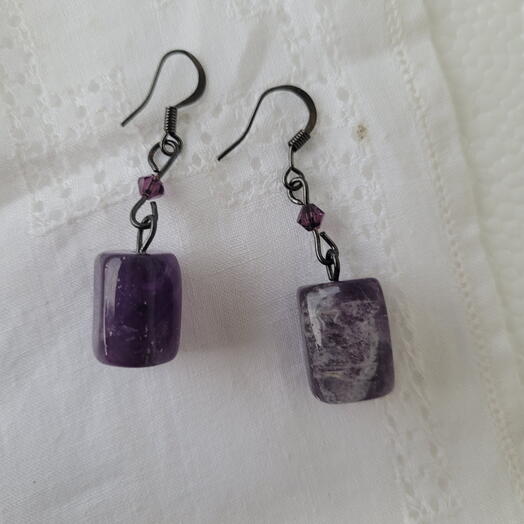 Adele amethyst and crystal earrings