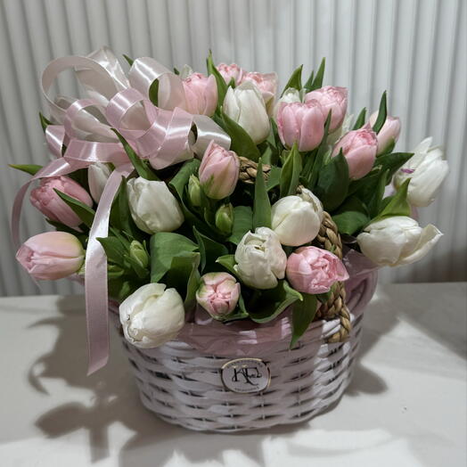 Basket of tulips