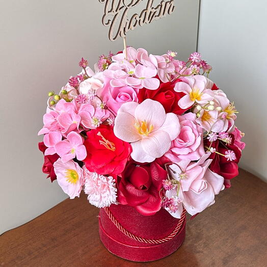 Gran ramo caja de flores flores de jabón eternas regalo cumpleaños onomásticos