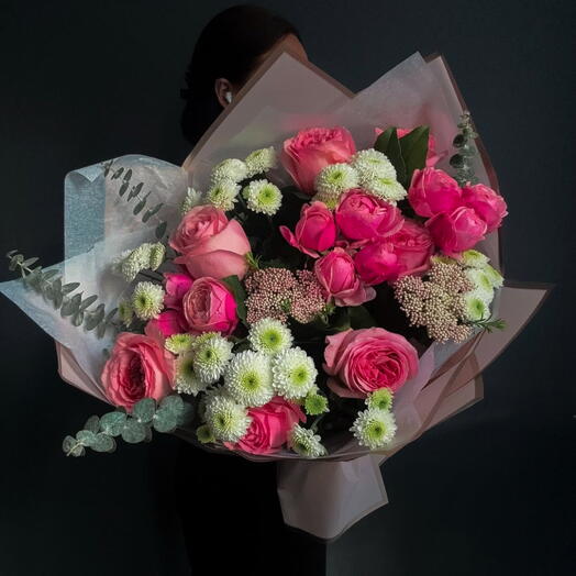 Cloud (peony spray rose, mums, riceflower)