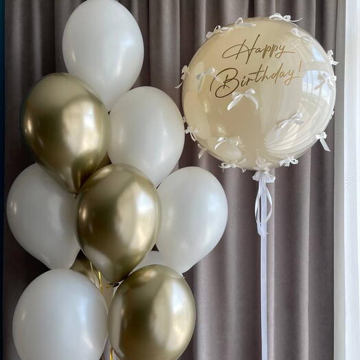 Beige and Gold Balloon Set