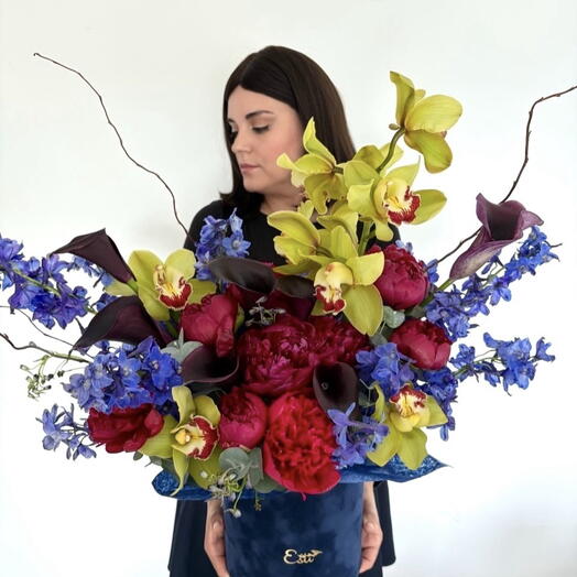 Flower box for man Deep blue   wine