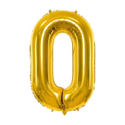 Gold foil ballon number 0