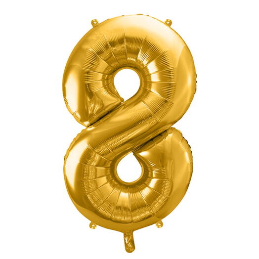 Gold foil balloon number 8