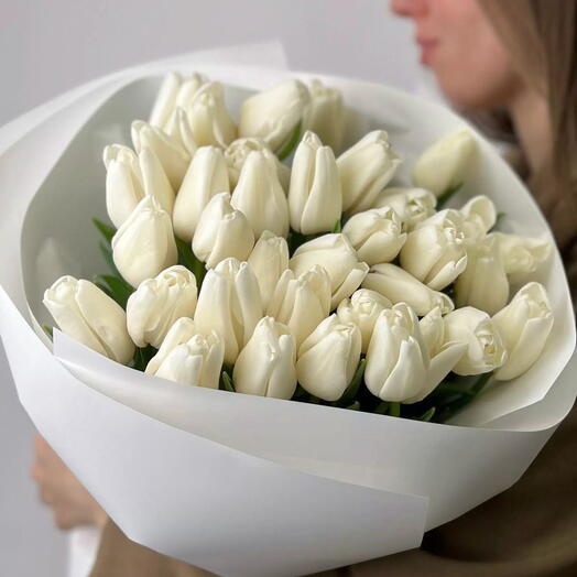 Букет тюльпанов Белоснежная нежность