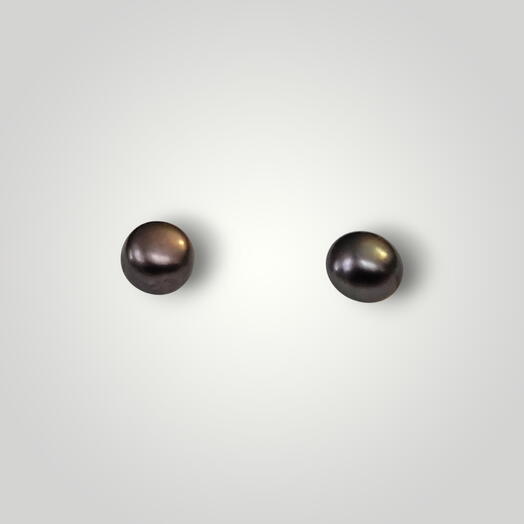 Freshwater natural pearl earrings,0.6 mm black color