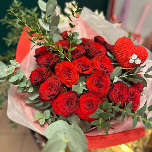 Rosa Roja Amor Ardiente + Corazón Hecho a Mano 21