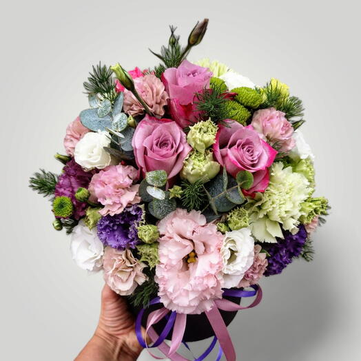 Flowers in a box "The Purple Sweetness"