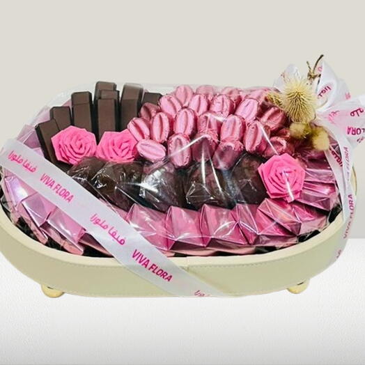 Leather Tray Chocolate Oval     1.9KG