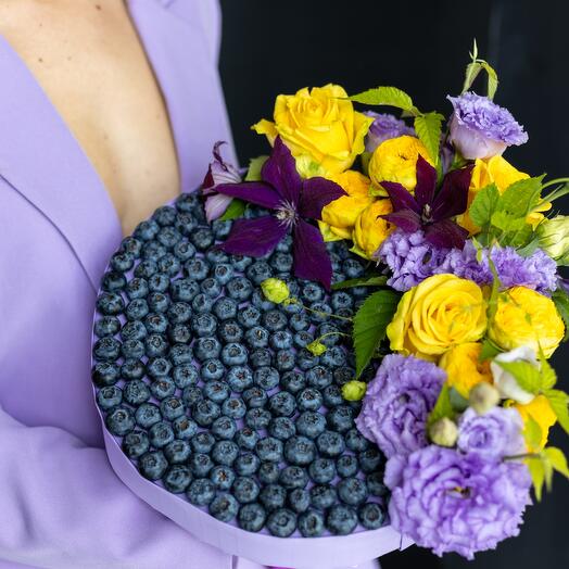 Berry bouquet made of blueberries