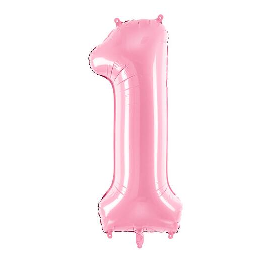 Pink foil balloon number 1