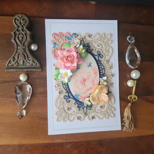 Pose and iris 3d greeting card