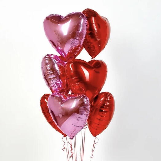 ️🩷 Pink and Red Heart Balloons