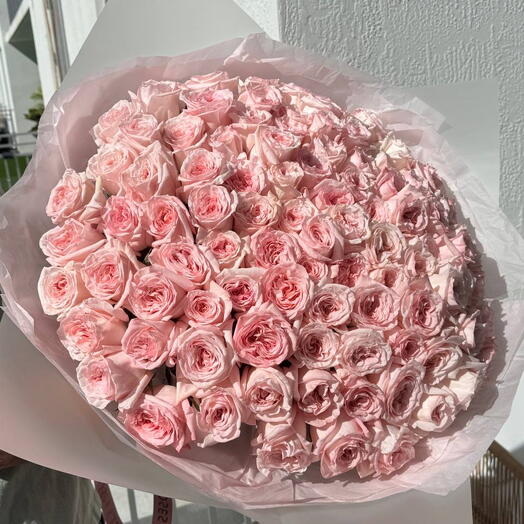 Букет из 101 розы Охара розового цвета