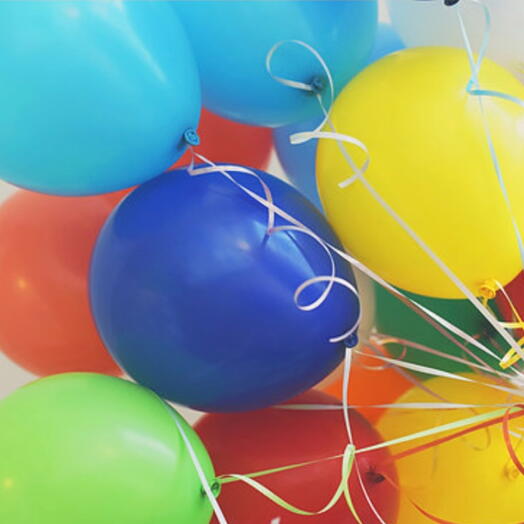 3 Colorful Helium Latex Balloons