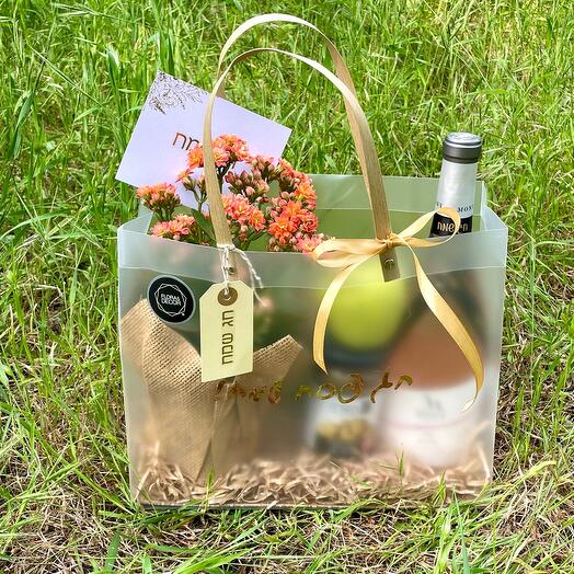 Wine and Kalanchoe gift set