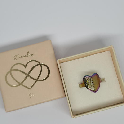 Iridescent Heart Ring