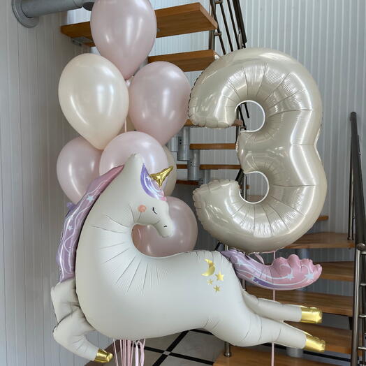 Pastel Balloons with Unicorn
