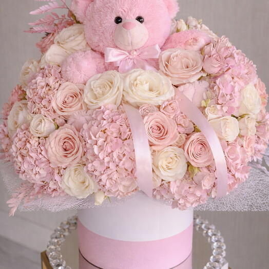 Мягкая коробка с цветами «Это девочка!»💕🎀