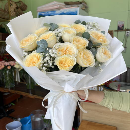 Sunny flower peony roses