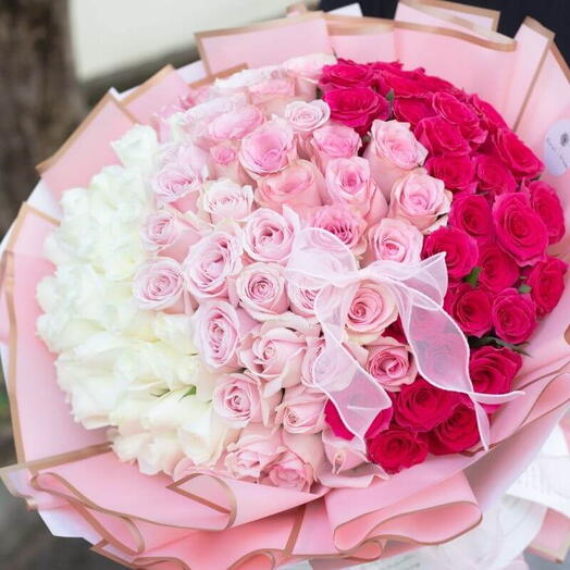 99 Pink Roses  | Gradient Bouquet