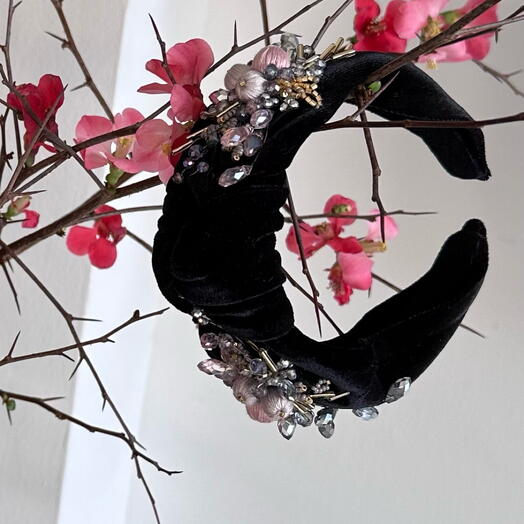 Black velour headband